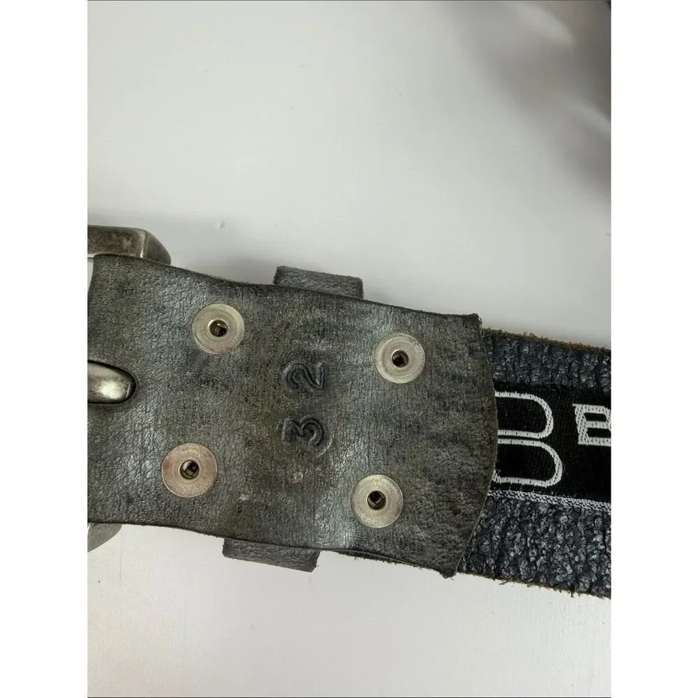 Brave Leather 1992 Gray Studded Cutout Belt Size 32 Made in Canada